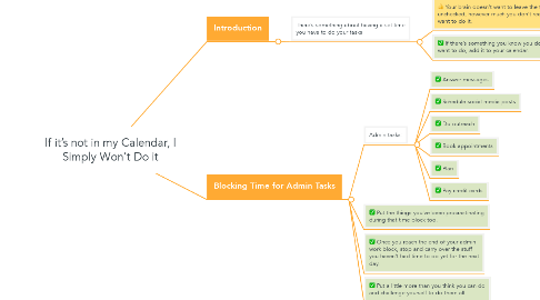 Mind Map: If it’s not in my Calendar, I Simply Won’t Do it