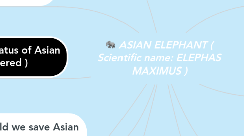 Mind Map: ASIAN ELEPHANT ( Scientific name: ELEPHAS MAXIMUS )