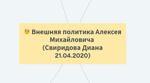 Mind Map: Внешняя политика Алексея Михайловича (Свиридова Диана 21.04.2020)