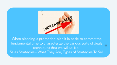Mind Map: When planning a promoting plan it is basic to commit the fundamental time to characterize the various sorts of deals techniques that we will utilize.  Sales Strategies - What They Are, Types of Strategies To Sell