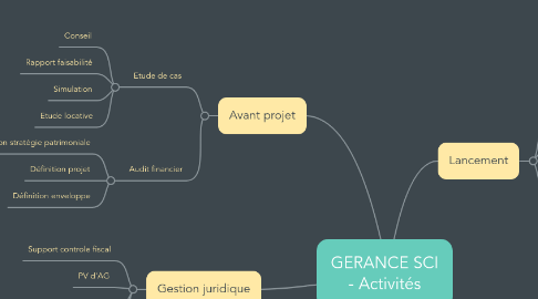 Mind Map: GERANCE SCI - Activités