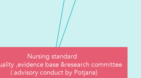 Mind Map: Nursing standard  by Quality ,evidence base &research committee  ( advisory conduct by Potjana)