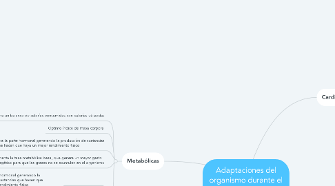 Mind Map: Adaptaciones del organismo durante el ejercicio