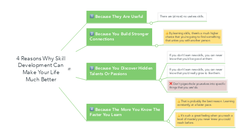 Mind Map: 4 Reasons Why Skill Development Can Make Your Life Much Better