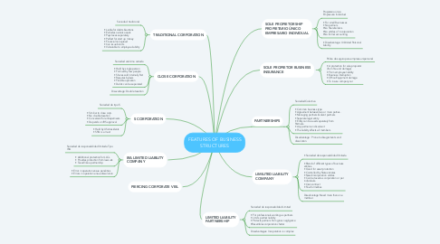 Mind Map: FEATURES OF BUSINESS STRUCTURES