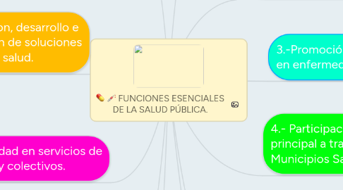 Mind Map: FUNCIONES ESENCIALES DE LA SALUD PÚBLICA.