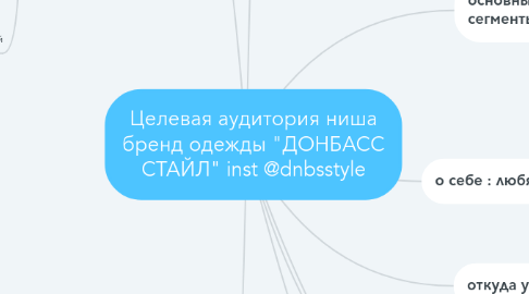 Mind Map: Целевая аудитория ниша бренд одежды "ДОНБАСС СТАЙЛ" inst @dnbsstyle