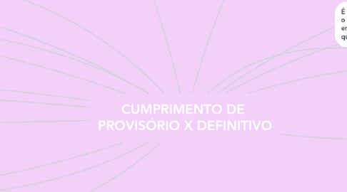 Mind Map: CUMPRIMENTO DE  PROVISÓRIO X DEFINITIVO