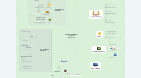 Mind Map: CARACTERÍSTICAS DE UNA TESIS DOCUMENTAL