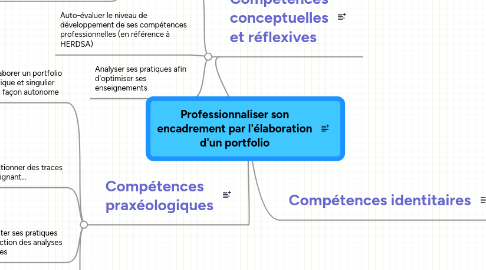 Mind Map: Professionnaliser son encadrement par l'élaboration d'un portfolio