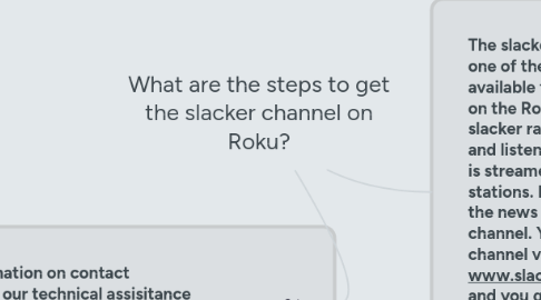 Mind Map: What are the steps to get the slacker channel on Roku?
