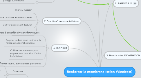 Mind Map: Renforcer la membrane (selon Winnicott)