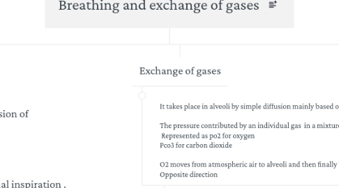 Mind Map: Breathing and exchange of gases