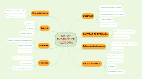 Mind Map: NIA 500 EVIDENCIA DE AUDITORIA