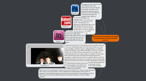 Mind Map: What have you learnt about technologies from the process of constructing this product?