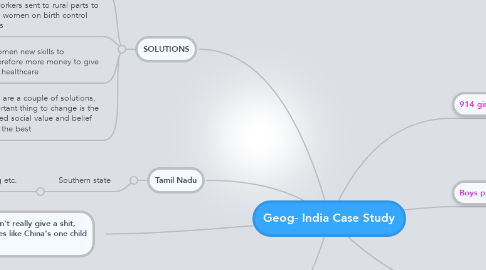 Mind Map: Geog- India Case Study