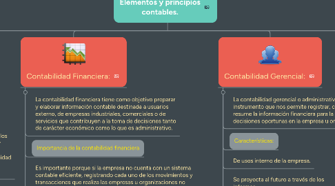 Mind Map: Elementos y principios contables.