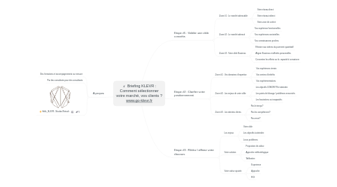 Mind Map: ⚡️ Briefing KLEVR : Comment sélectionner votre marché, vos clients ? www.go-klevr.fr