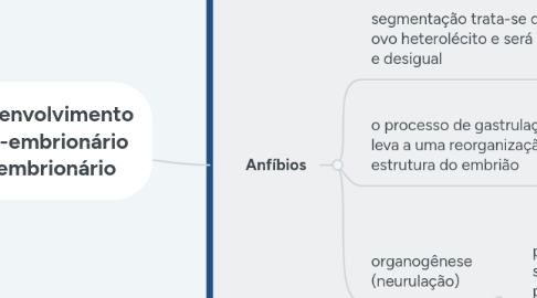 Mind Map: Desenvolvimento pré-embrionário e embrionário