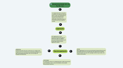 Mind Map: ORGANIZACIONES DE LOS PROYECTOS