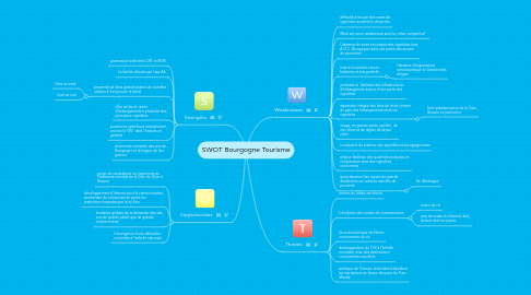 Mind Map: SWOT Bourgogne Tourisme