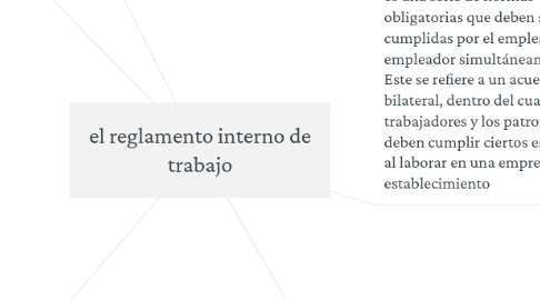 Mind Map: el reglamento interno de trabajo