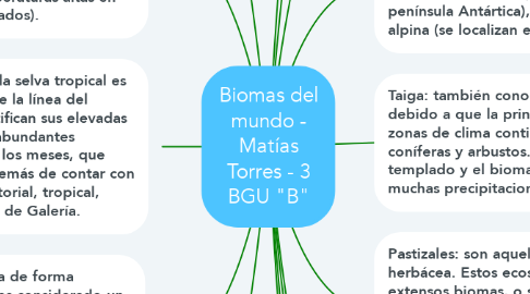 Mind Map: Biomas del mundo - Matías Torres - 3 BGU "B"