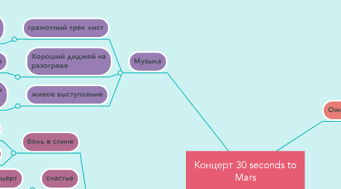 Mind Map: Концерт 30 seconds to Mars