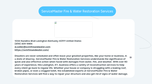 Mind Map: ServiceMaster Fire & Water Restoration Services