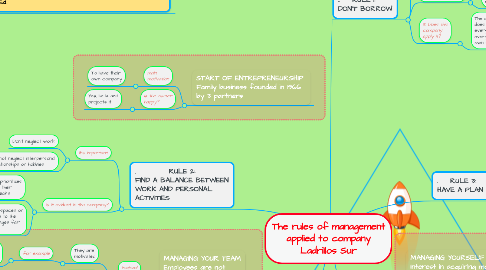 Mind Map: The rules of management applied to company Ladrillos Sur