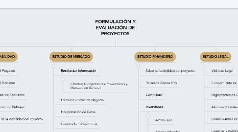 Mind Map: FORMULACIÓN Y EVALUACIÓN DE PROYECTOS