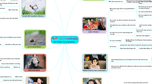 Mind Map: How To Enjoy Our Living Moment