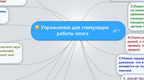 Mind Map: Упражнения для стимуляции  работы мозга
