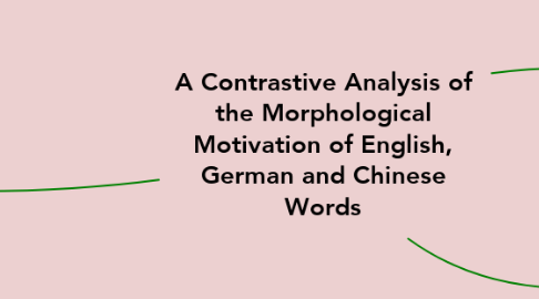 Mind Map: A Contrastive Analysis of the Morphological Motivation of English, German and Chinese Words