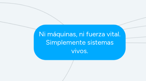 Mind Map: Ni máquinas, ni fuerza vital. Simplemente sistemas vivos.