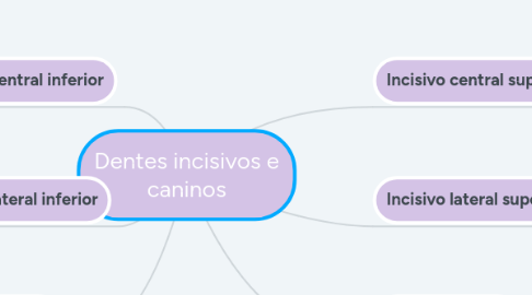 Mind Map: Dentes incisivos e caninos