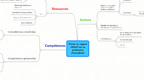 Mind Map: Porter un regard réflexif sur sa profession d'encadrant