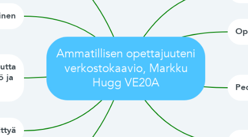 Mind Map: Ammatillisen opettajuuteni verkostokaavio, Markku Hugg VE20A