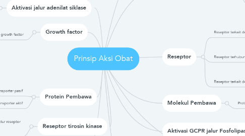 Mind Map: Prinsip Aksi Obat