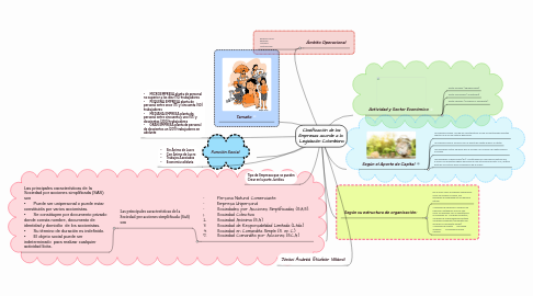 Mind Map: Clasificación de las Empresas acorde a la  Legislación Colombiana