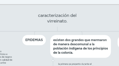Mind Map: caracterización del virreinato.