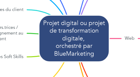 Mind Map: Projet digital ou projet de transformation digitale,  orchestré par BlueMarketing