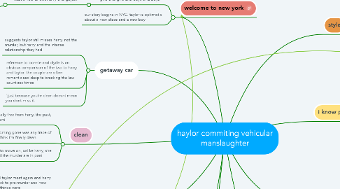 Mind Map: haylor commiting vehicular manslaughter