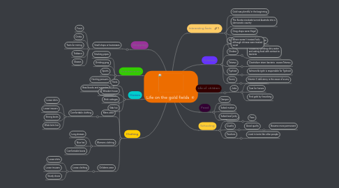 Mind Map: Life on the gold fields