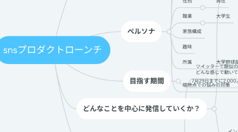 Mind Map: snsプロダクトローンチ