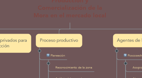 Mind Map: Producción y Comercialización de la Mora en el mercado local