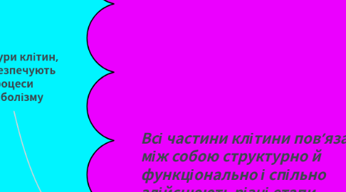 Mind Map: Структури клітин, які забезпечують процеси метаболізму