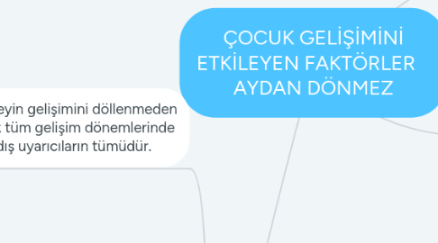 Mind Map: ÇOCUK GELİŞİMİNİ ETKİLEYEN FAKTÖRLER AYDAN DÖNMEZ