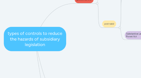 Mind Map: types of controls to reduce the hazards of subsidiary legislation