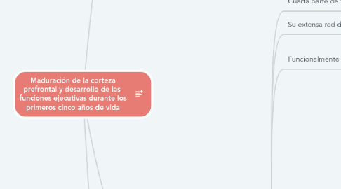 Mind Map: Maduración de la corteza prefrontal y desarrollo de las  funciones ejecutivas durante los primeros cinco años de vida